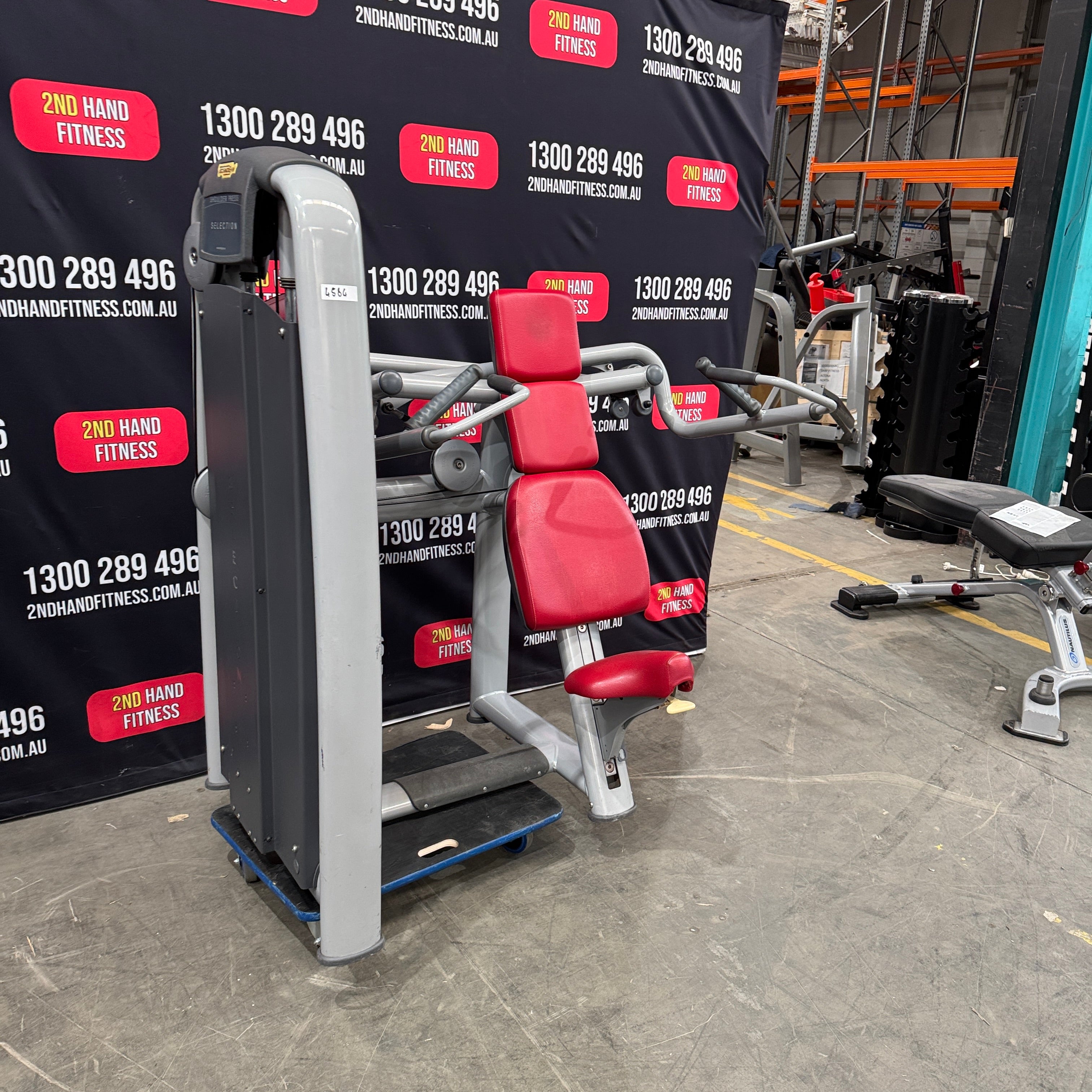 Technogym Selection Shoulder Press - Silver Frame, Red Upholstery