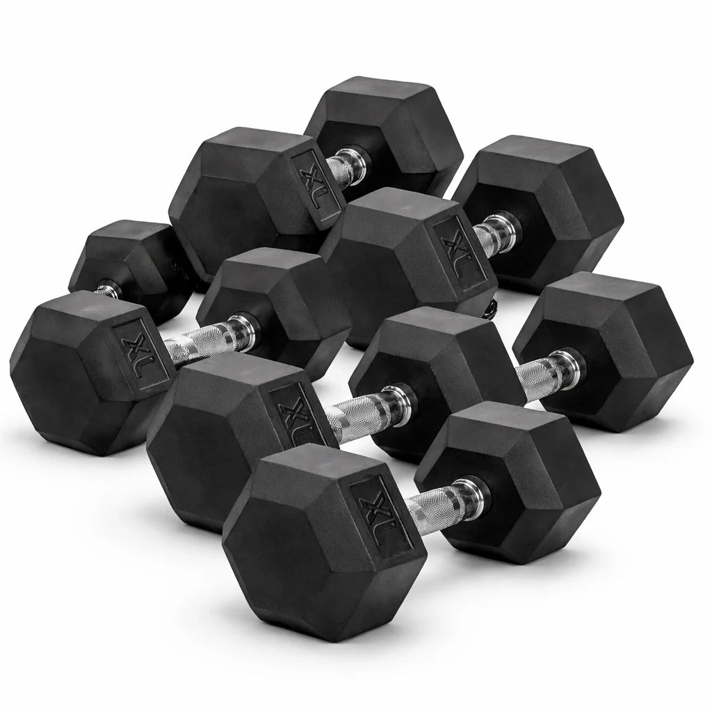 hex rubber dumbells collection