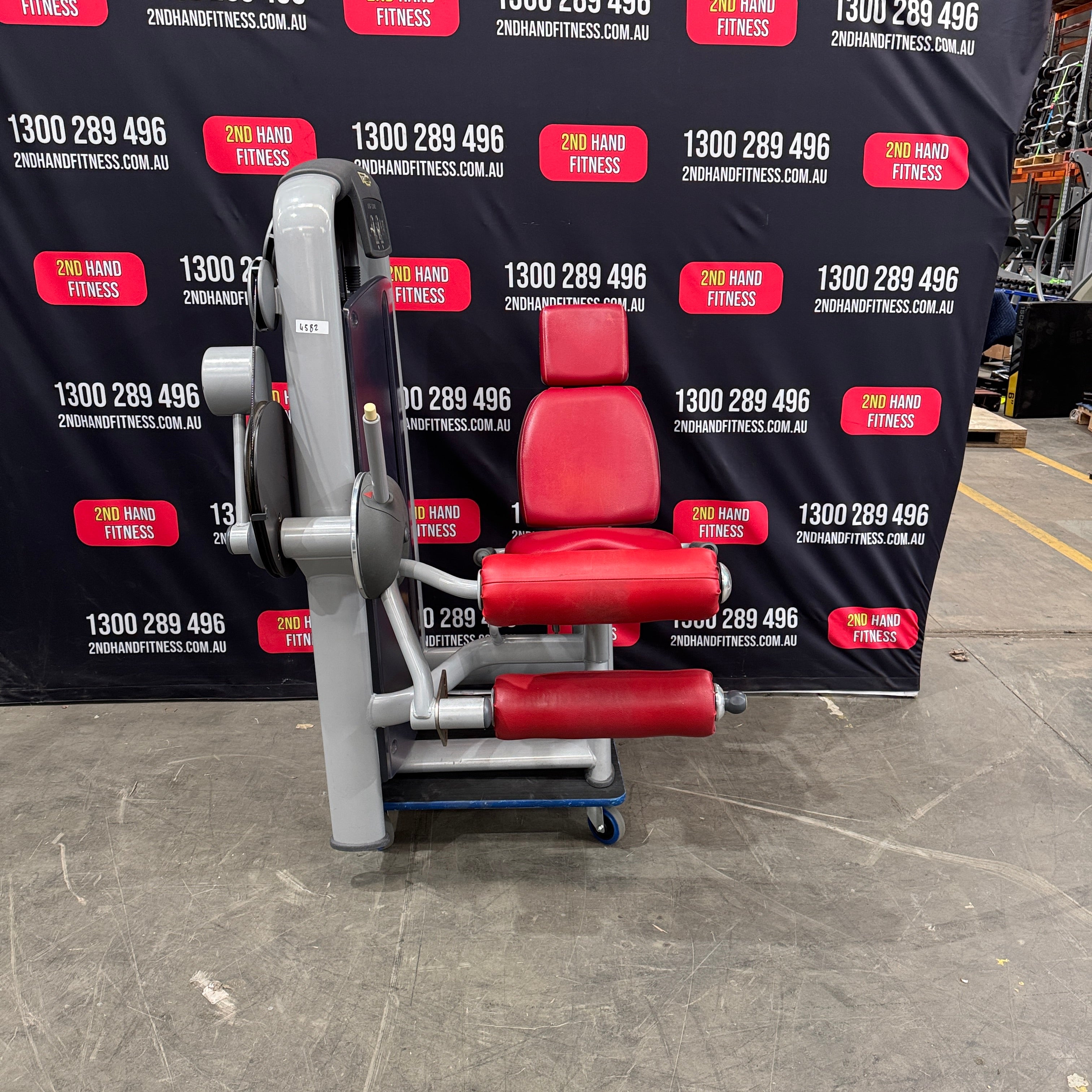 Technogym Selection Leg Curl - Silver Frame, Red Upholstery