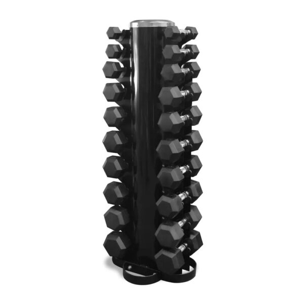 Hex Dumbbells 1-10kg Set With Black Tower