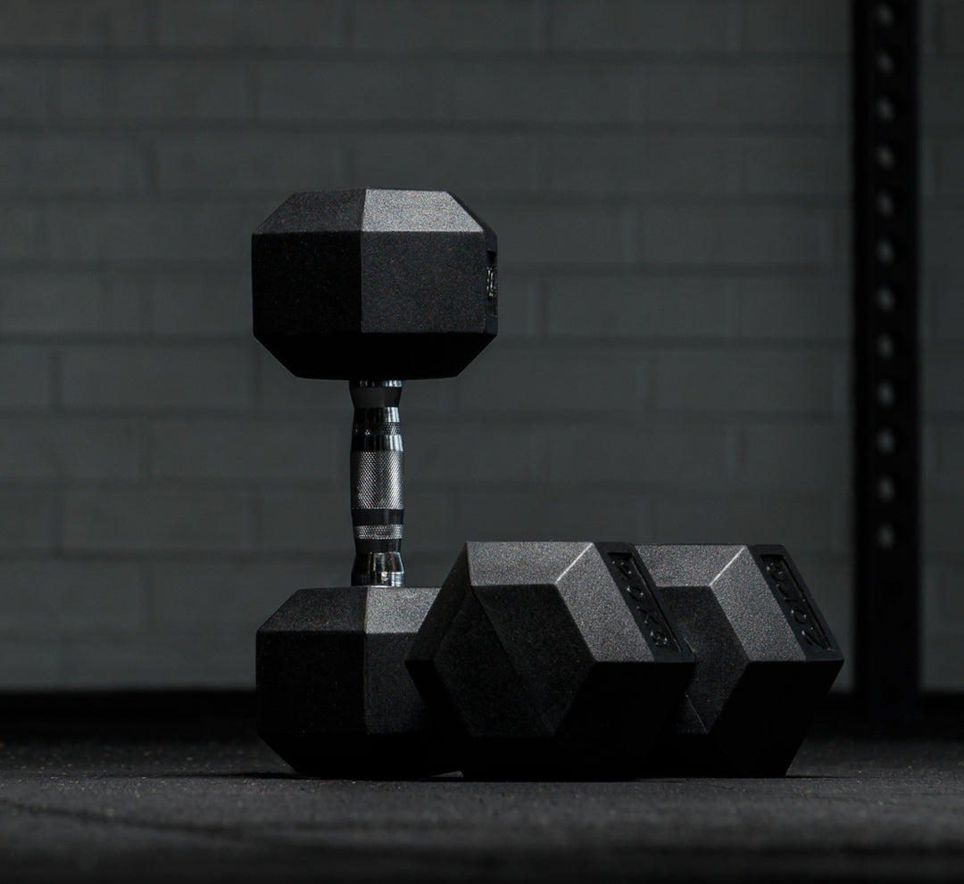 (NEW) Rubber Hex Dumbbell Pair