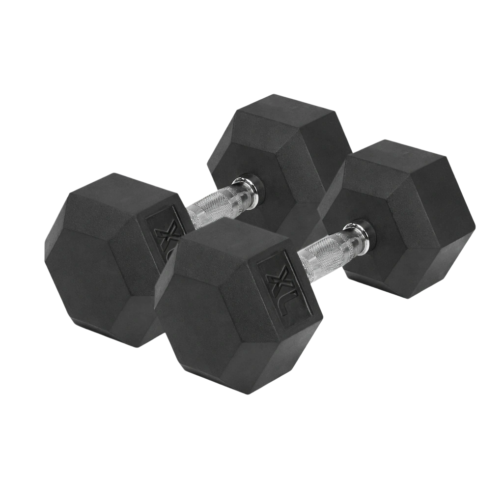 32.5kg Hex Rubber Dumbells Pair